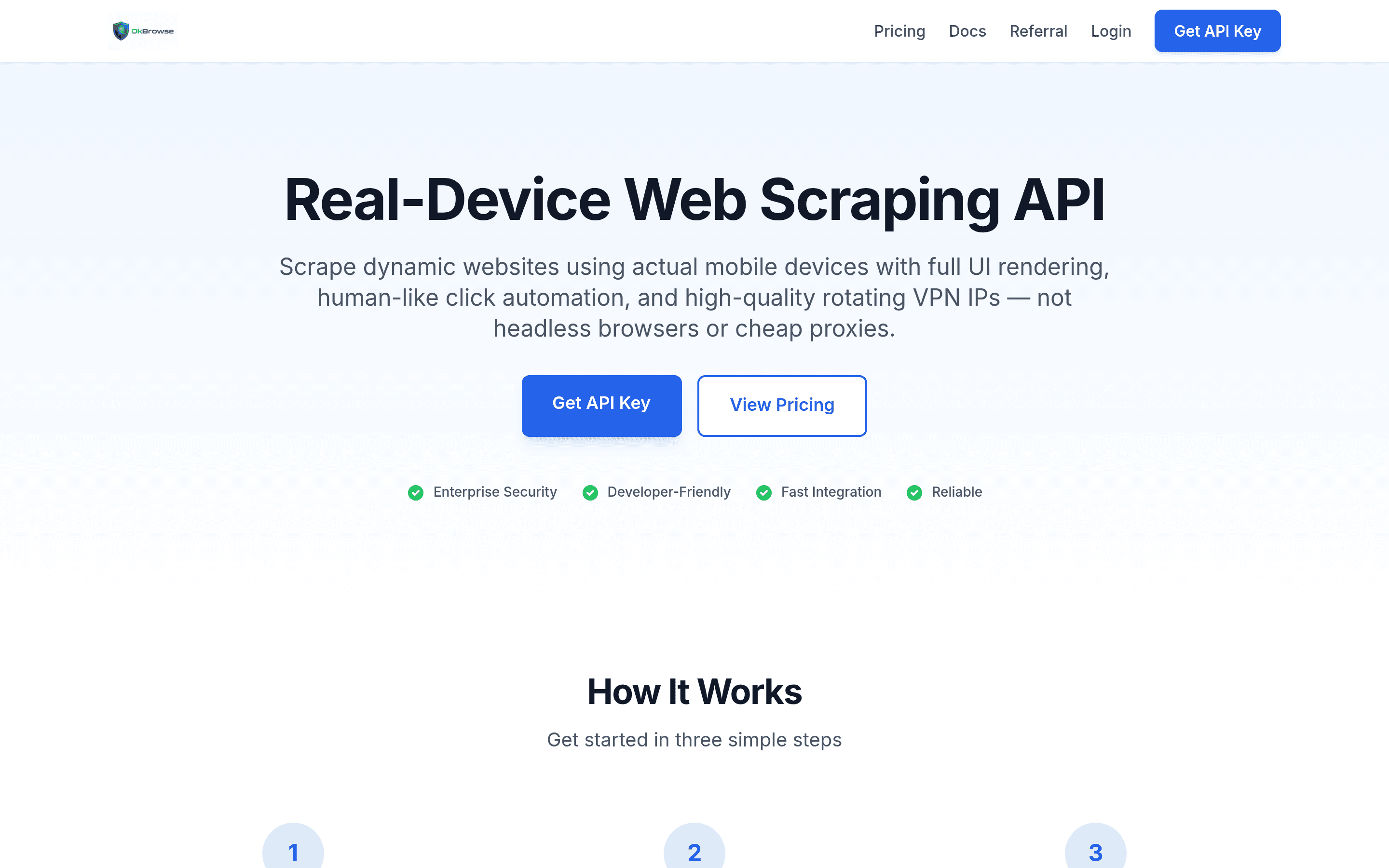 okbrowse homepage screenshot